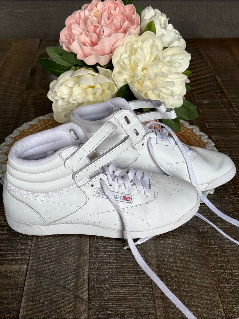Reebok Classics White Women's High-Top Sneakers with Ankle Strap
